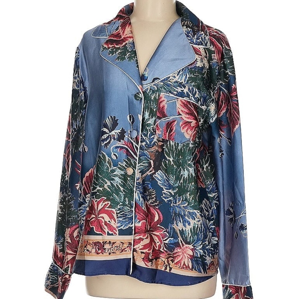 PatBo Floral Satin Pajama Style Set